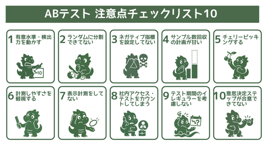 ABテスト注意点チェックリスト 10