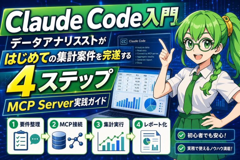 Claude Code入門｜データアナリストがはじめての集計案件を完遂する4ステップ｜MCP Server実践ガイド